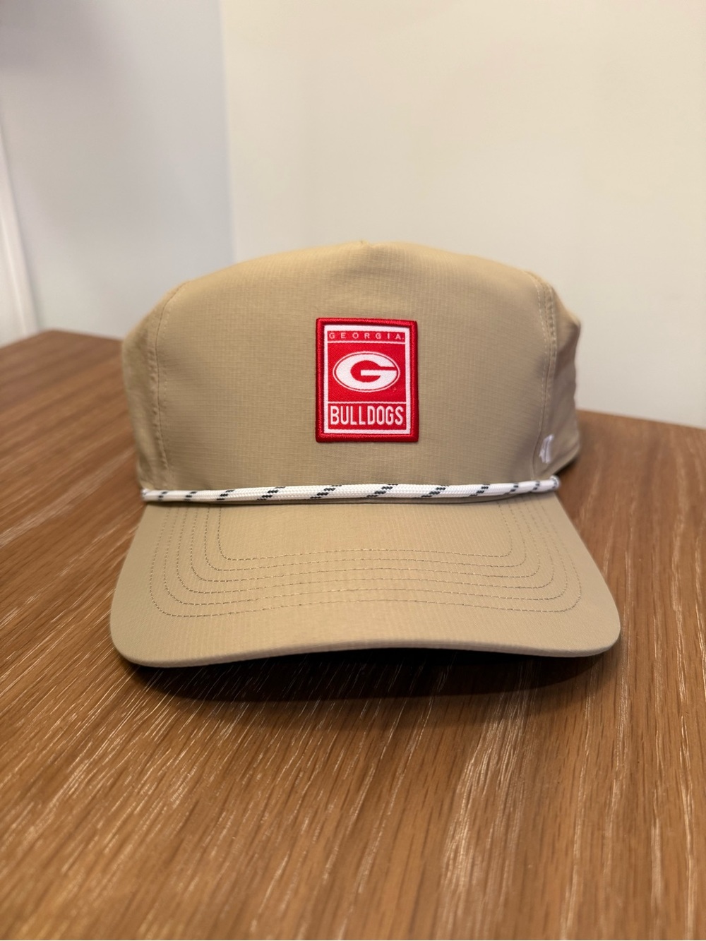 47 Brand Khaki Hitch Rope Adjustable Hat with Red Georgia Bulldogs Patch